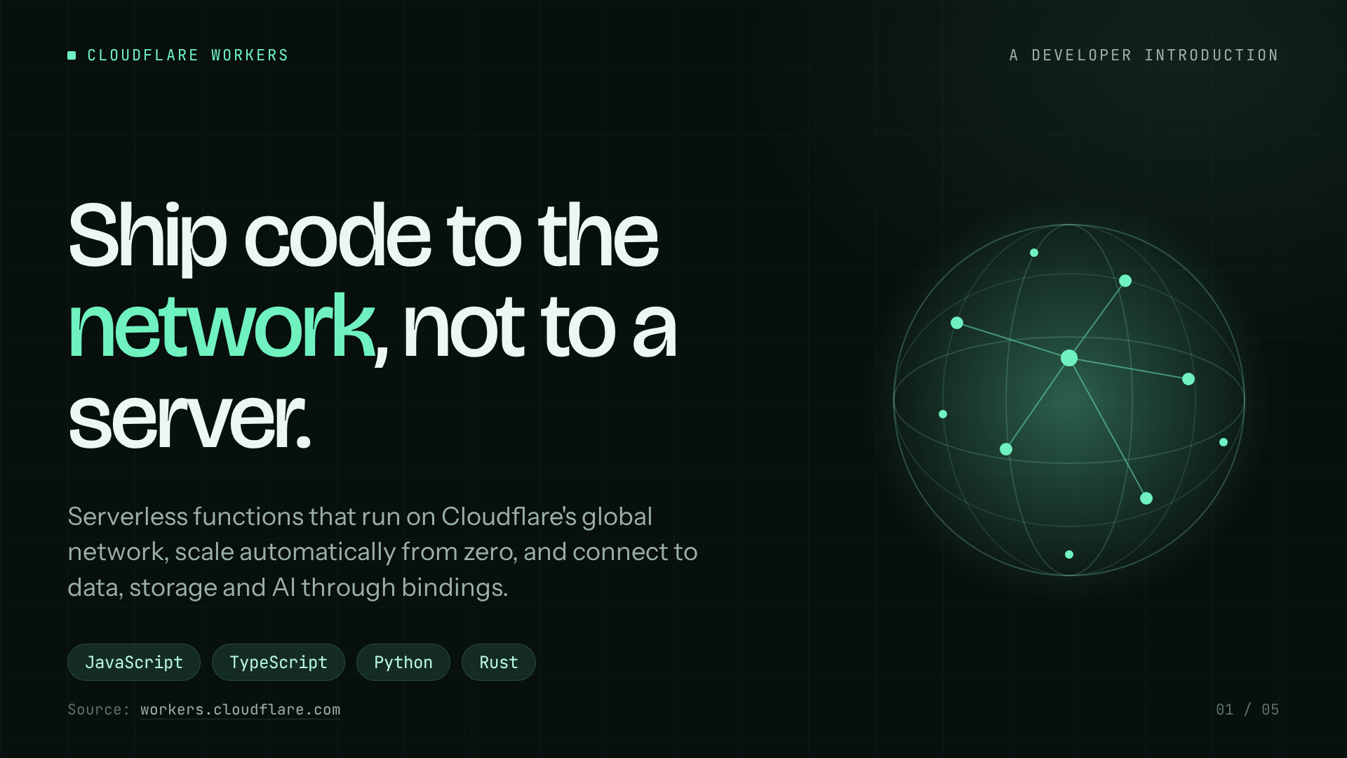 Cloudflare Workers example presentation title slide